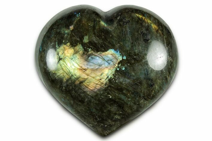 Flashy Polished Labradorite Heart - Madagascar #327246